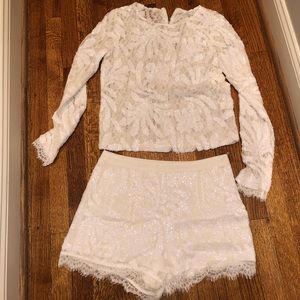 White short and top matching set